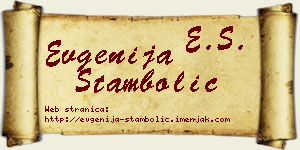Evgenija Stambolić vizit kartica